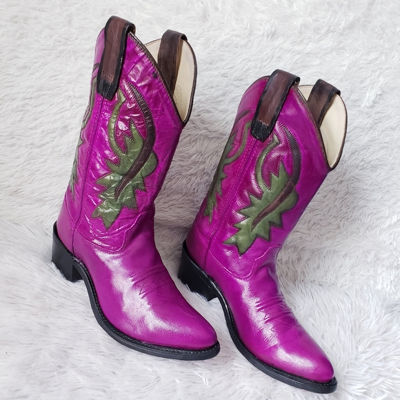 Old West Shoes Vintage Cowboy Electric Purple Western Boots Poshmark